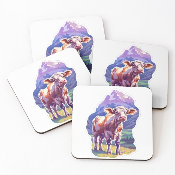 Item preview, Purple cow stands in a meadow designed and sold by abmkf.