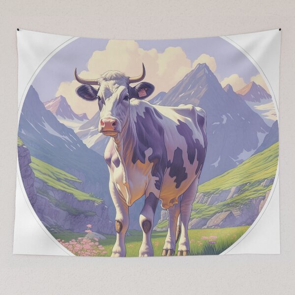 Item preview, Purple cow stands in a meadow  designed and sold by abmkf.