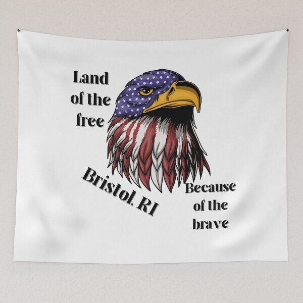 Item preview, Land of the Free Because of The Brave Bristol, RI designed and sold by DigitalLuckyCat.