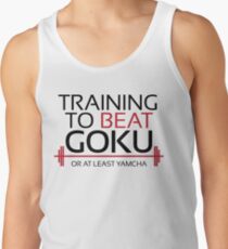 Training to beat Goku - Yamcha - Black Letters Men's Tank Top