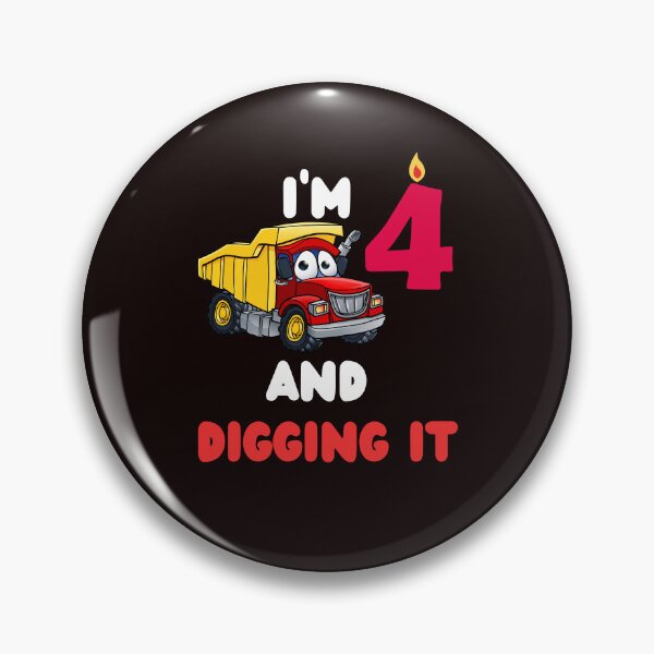 Item preview, Funny Birthday Boy I'm 4 And Digging It Construction Trucks designed and sold by MagicSD Designs.