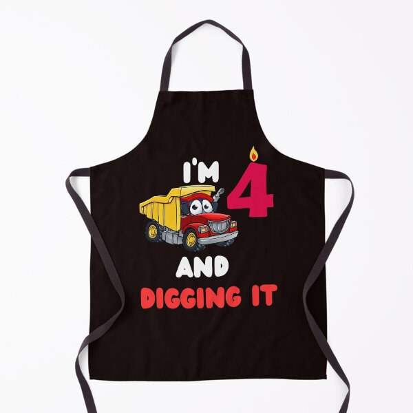 Item preview, Funny Birthday Boy I'm 4 And Digging It Construction Trucks designed and sold by MagicSD Designs.