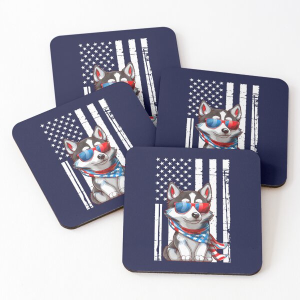Item preview, Siberian Husky Dog American Flag Patriotic Dog 4th Of July designed and sold by franktact.