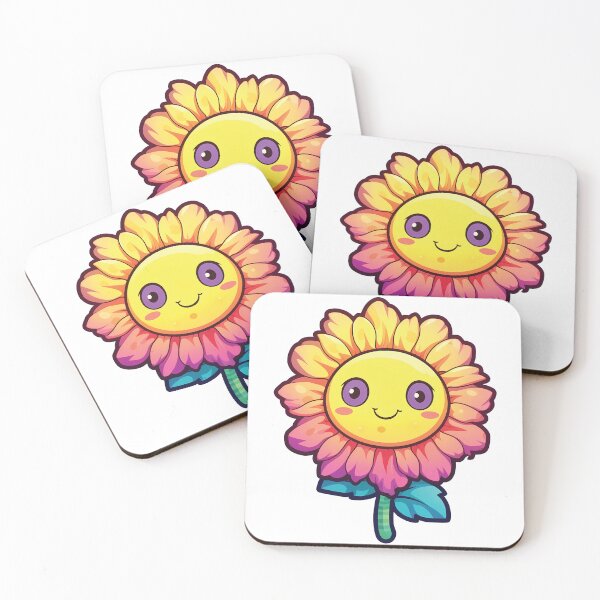 Aperçu de l'œuvre Delightfully Cute Kawaii Sunflower | Sunny Petals of Happiness créée et vendue par PopPopGfx.
