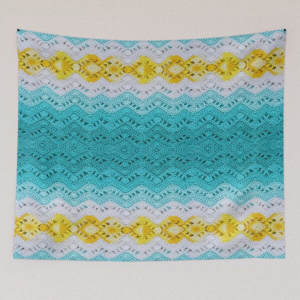 Item preview, Crochet Pattern Blue White Yellow designed and sold by Sasidenidesign.