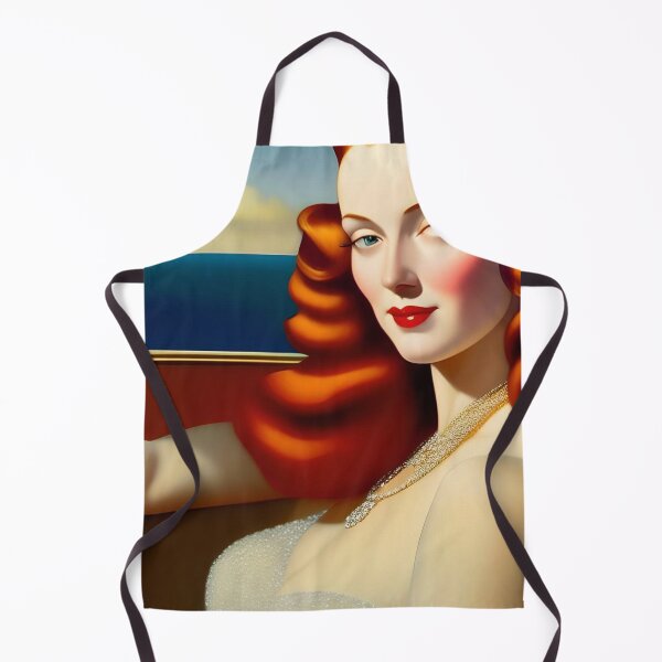 Item preview, Jazz Age Flapper redhead driving classic Duesenberg across the Riviera still life art deco female portrait painting designed and sold by Jéanpaul  Ferro.