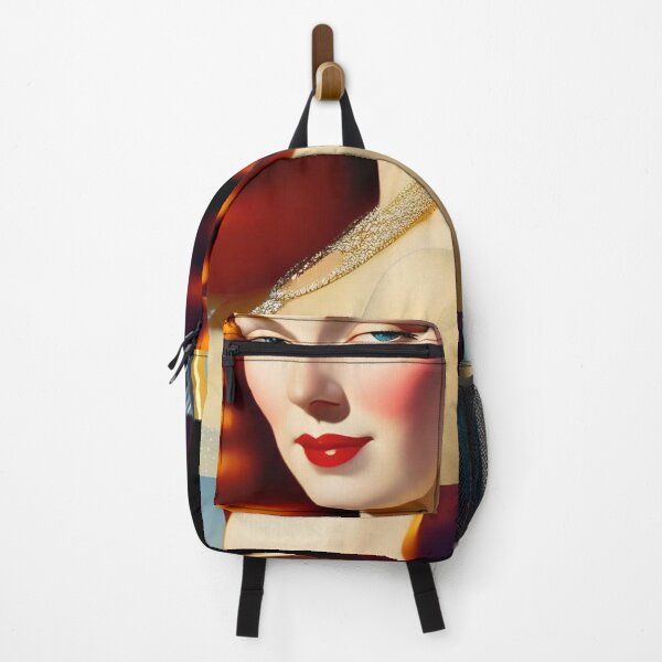Item preview, Jazz Age Flapper redhead driving classic Duesenberg across the Riviera still life art deco female portrait painting designed and sold by Jéanpaul Ferro.