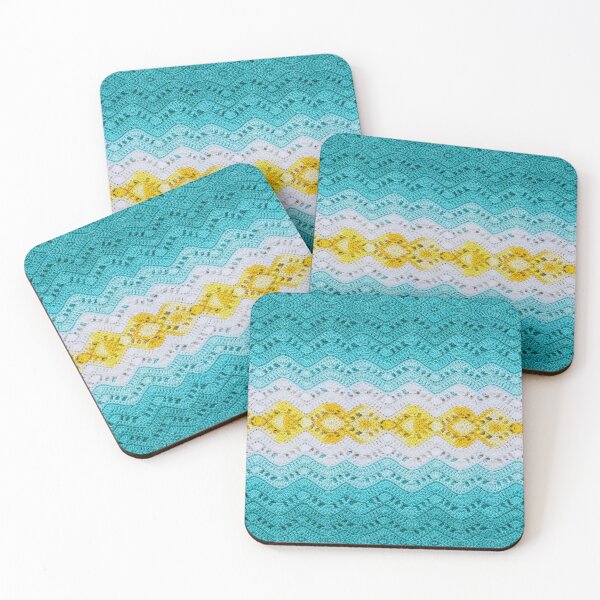 Item preview, Crochet Pattern Blue White Yellow designed and sold by Sasidenidesign.