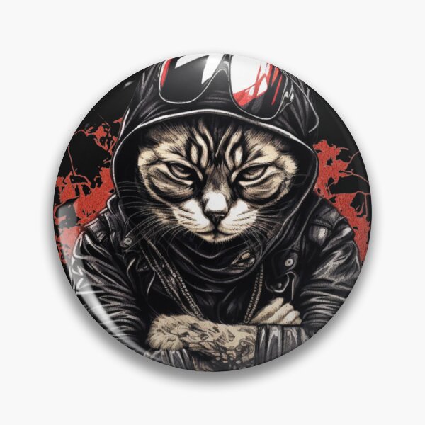 Item preview, Cool Cat with Leather Jacket, Biker Gang Cat, Mean Cat designed and sold by TNOYC.