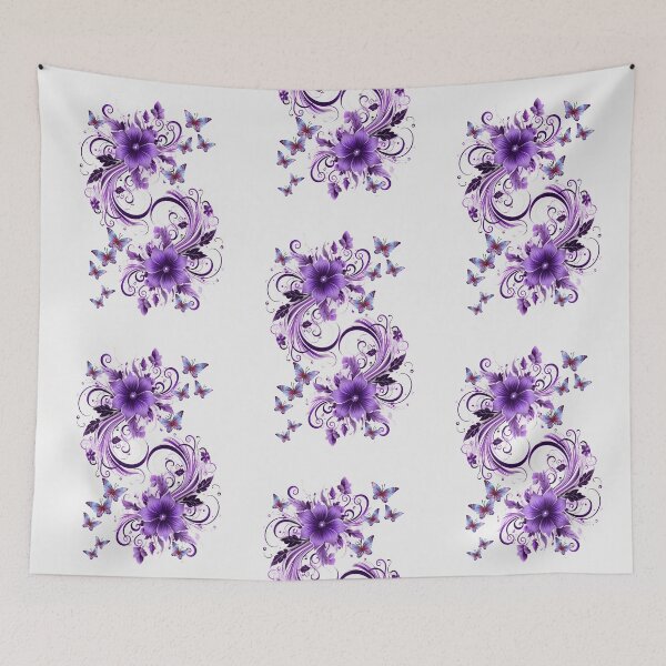 Item preview, Lilac Flowers and Butterflies, fantasy art designed and sold by LoneAngel.
