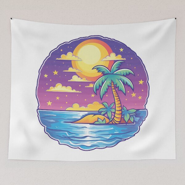 Item preview, Tropical Dreamscape | Playfully Kawaii Sunset designed and sold by PopPopGfx.