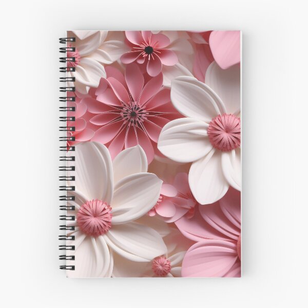 Item preview, "Armonía Tridimensional: Flores Rosas y Blancas en el Jardín de la Imaginación" designed and sold by SBD-Shop.