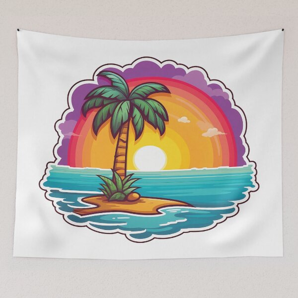 Item preview, Sunset Paradise in Kawaii Style | Cheerful and Colorful designed and sold by PopPopGfx.