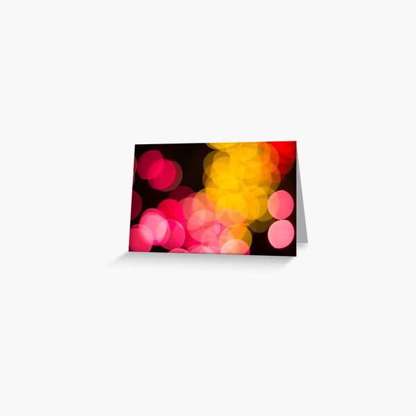 Bokeh abstract pink yellow circles Greeting Card