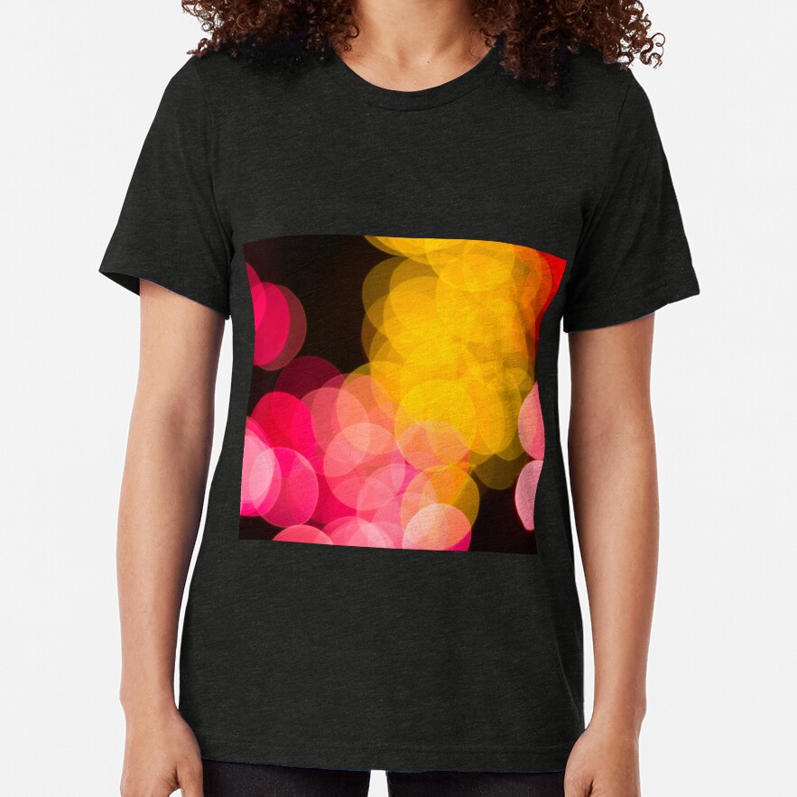 Bokeh abstract pink yellow circles Tri-blend T-Shirt