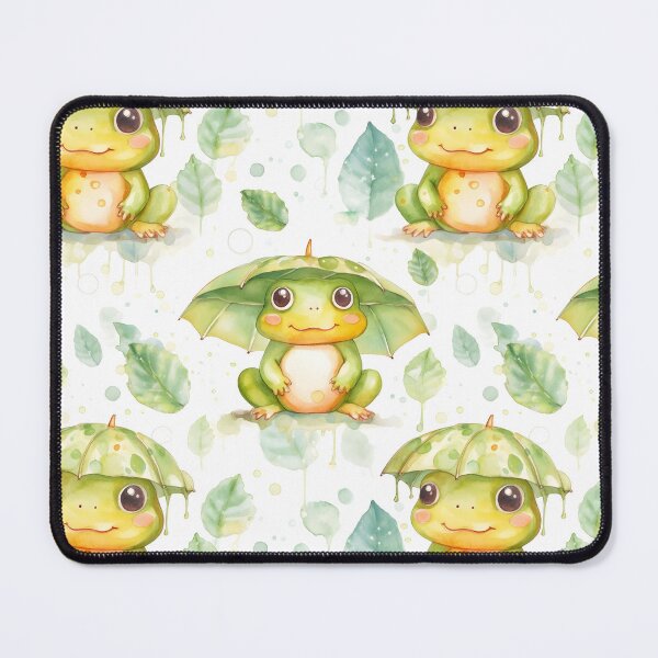 Item preview, Watercolor Cute Frog Seamless Pattern: Artistic Wildlife Design designed and sold by EnchantedPixel3.