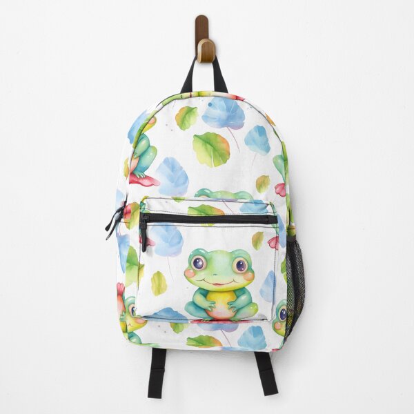 Item preview, Watercolor Cute Frog Seamless Pattern: Artistic Wildlife Design designed and sold by EnchantedPixel3.