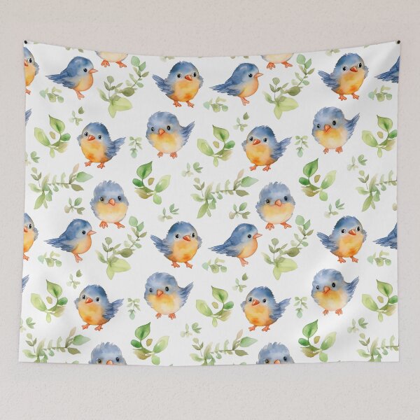 Item preview, Charming Bird: A Watercolor Seamless Pattern designed and sold by EnchantedPixel3.