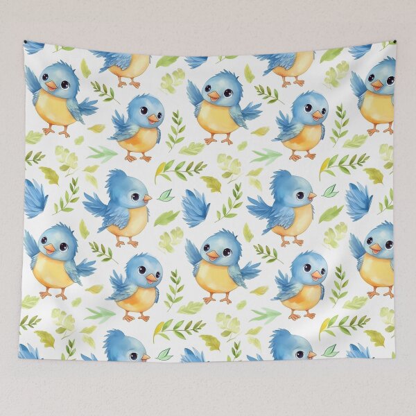 Item preview, Charming Bird: A Watercolor Seamless Pattern designed and sold by EnchantedPixel3.