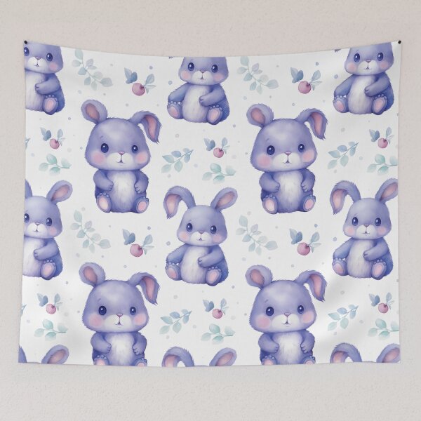 Item preview, Enchanting Bunny: A Cute Watercolor Seamless Pattern designed and sold by EnchantedPixel3.