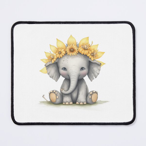 Item preview, Sunflower Baby Elephant designed and sold by PreciousPaperie.