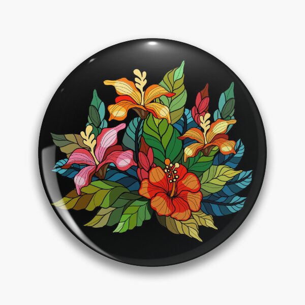 Item preview, Hibiscus in stained glass technique  designed and sold by Mashusha-art.