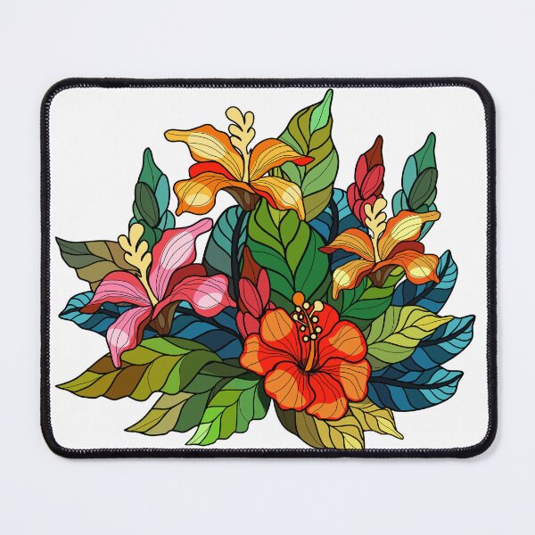 Item preview, Hibiscus in stained glass technique designed and sold by Mashusha-art.