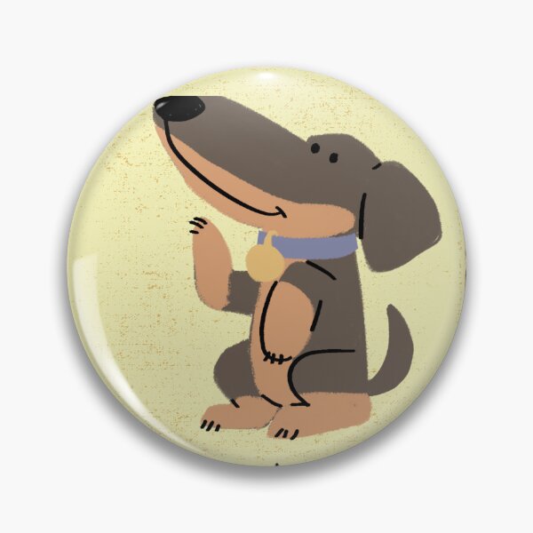 Item preview, Cute Miniature Dachshund Waving At Bee Dog Stamp designed and sold by EverAfterStudio.
