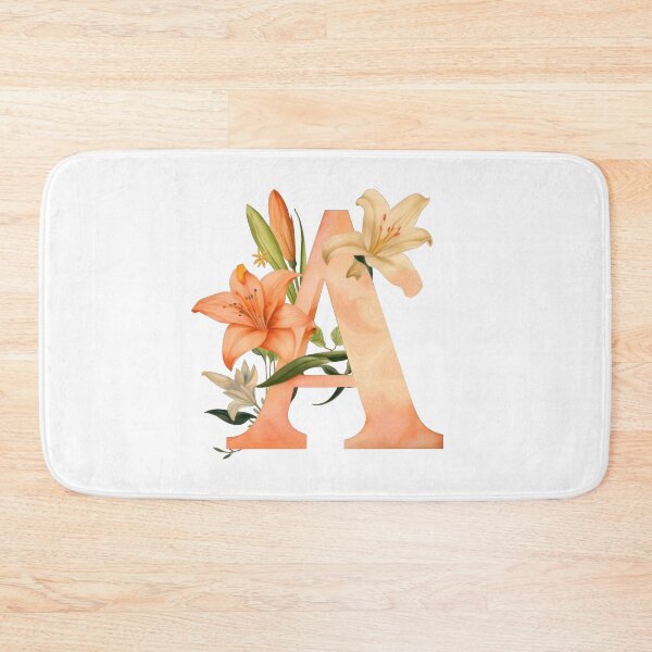 Item preview, Botanical Monogram Letter A with Orange Lilies designed and sold by PreciousPaperie.