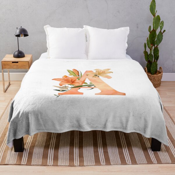 Item preview, Botanical Monogram Letter A with Orange Lilies designed and sold by PreciousPaperie.