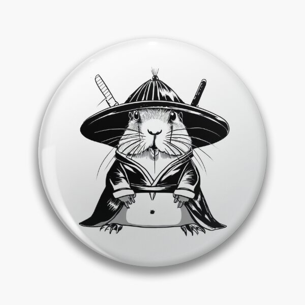 Item preview, Samurai groundhog with war wounds painted in black and white designed and sold by GroundhogMs.