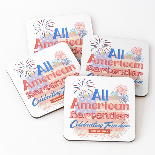 Item preview, 4th Of July, All American Bartender Celebrating Freedom, July 4th Bartender, Independence Day Gifts for Bartenders designed and sold by ShopULove.