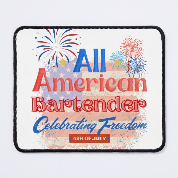 Item preview, 4th Of July, All American Bartender Celebrating Freedom, July 4th Bartender, Independence Day Gifts for Bartenders designed and sold by ShopULove.