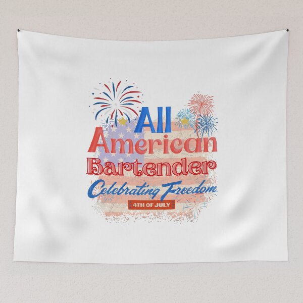 Item preview, 4th Of July, All American Bartender Celebrating Freedom, July 4th Bartender, Independence Day Gifts for Bartenders designed and sold by ShopULove.