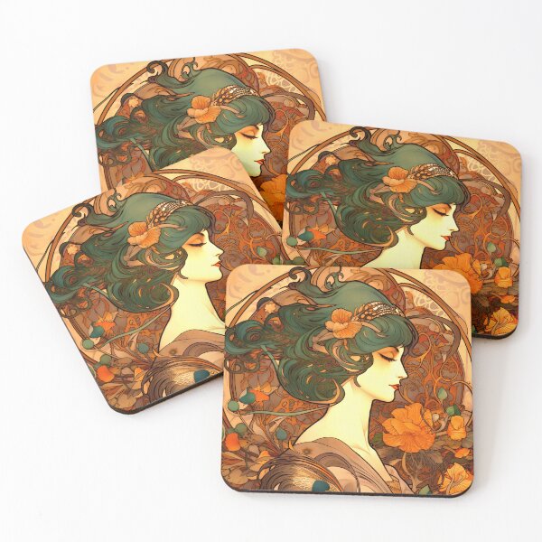 Item preview, Alphonse Mucha Inspired Art Nouveau Peacock Lady designed and sold by entwithanaxe.