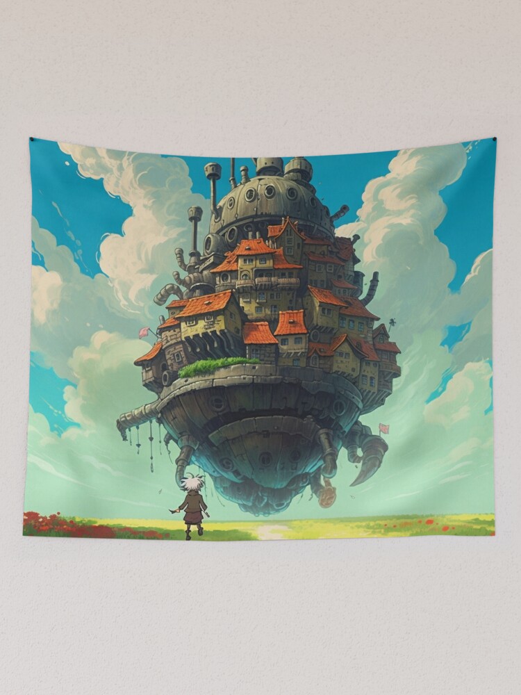 Ghibli Howl's deals Moving Castle Characters Tapestry Throw