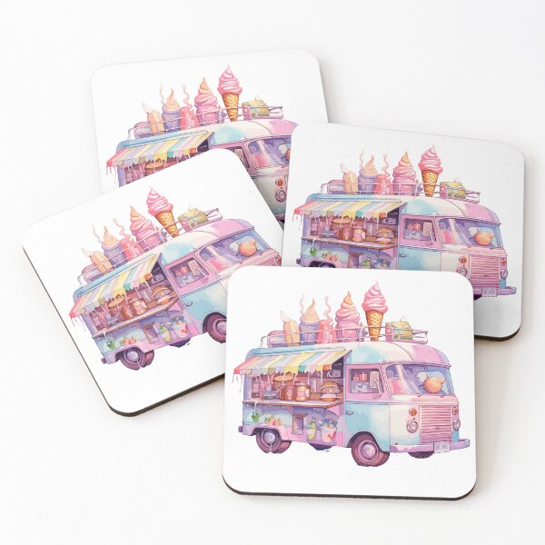 Item preview, Vintage-style ice cream truck  designed and sold by PaletPatisserie.