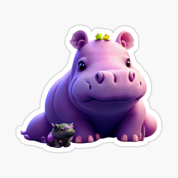 Aperçu de l'œuvre Conception DPrompt, T-shirt, chemise drôle d'animaux, cadeaux de papa, cadeau de maman, leurs cadeaux, tee-shirt graphique, hippopotame mignon créée et vendue par DPrompt.