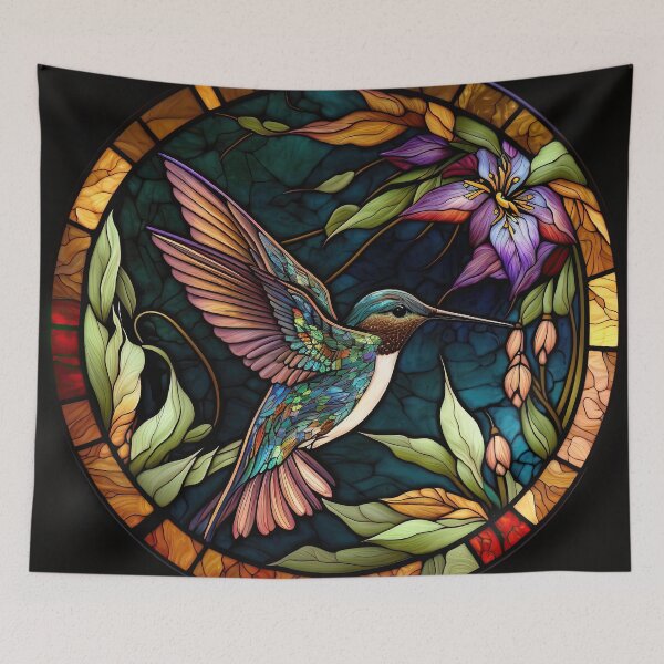 Item preview, Hummingbird Haven with Purple Blooms designed and sold by cece4410.