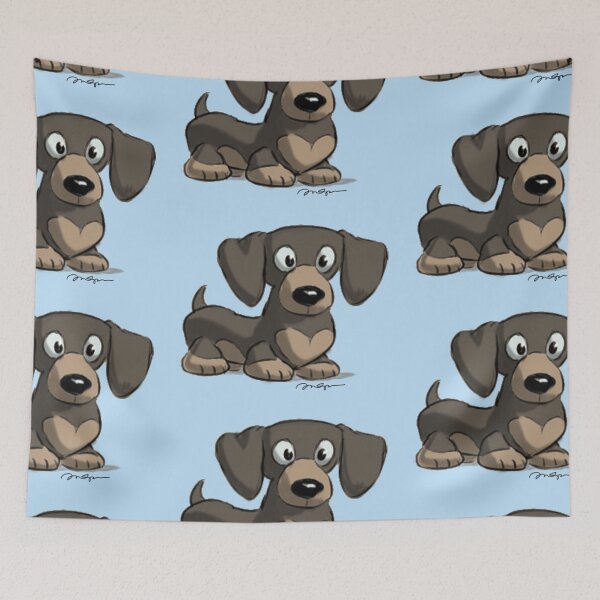 Item preview, Cartoon - Cute Rottweiler Dachsund Puppy Named Wyler designed and sold by AnsonsArtZoo.