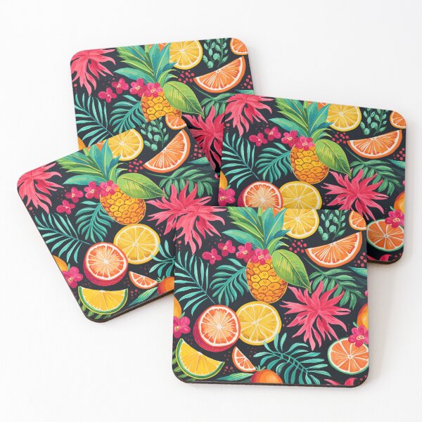 Item preview, Vibrant tropical fruits pattern designed and sold by PaletPatisserie.