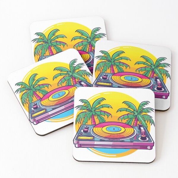 Artikelvorschau, Playful Kawaii Turntable on a Tropical Paradise | Lively Vibes | Music Lover Delight entworfen und verkauft von PopPopGfx.