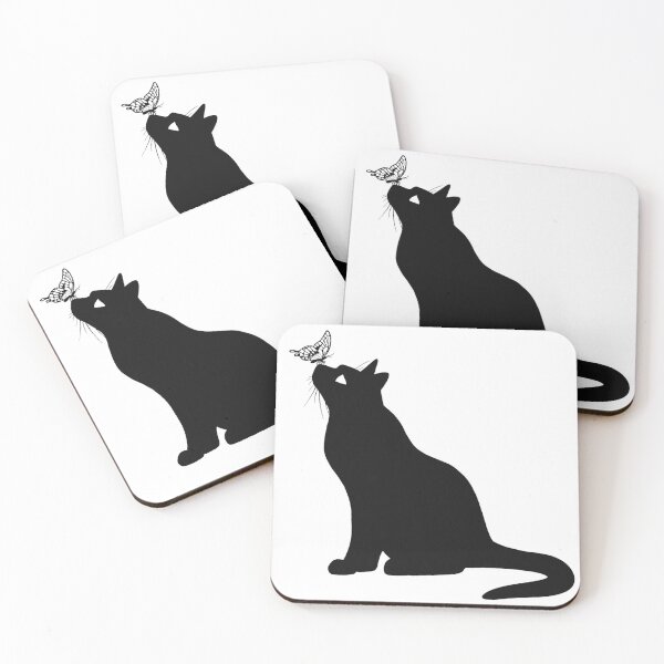 Item preview, Cat and Butterfly silhouette designed and sold by CreationsByBear.