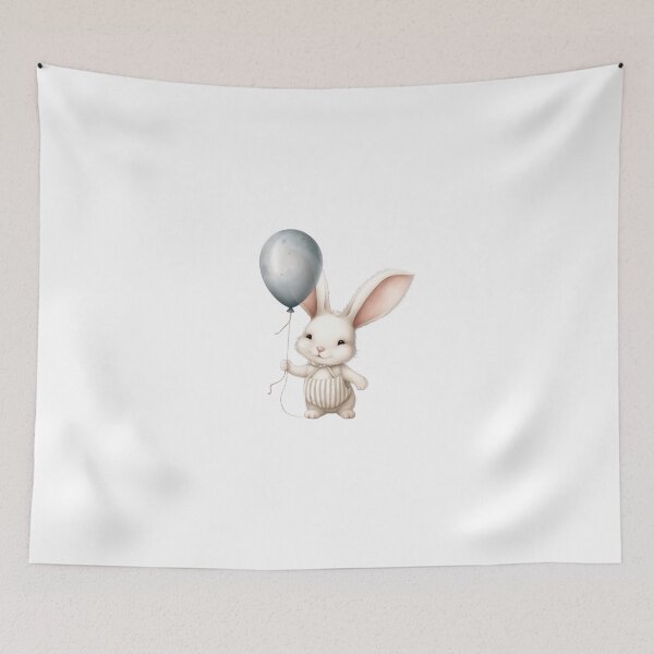 Item preview, Cute little bunny with balloon designed and sold by PreciousPaperie.