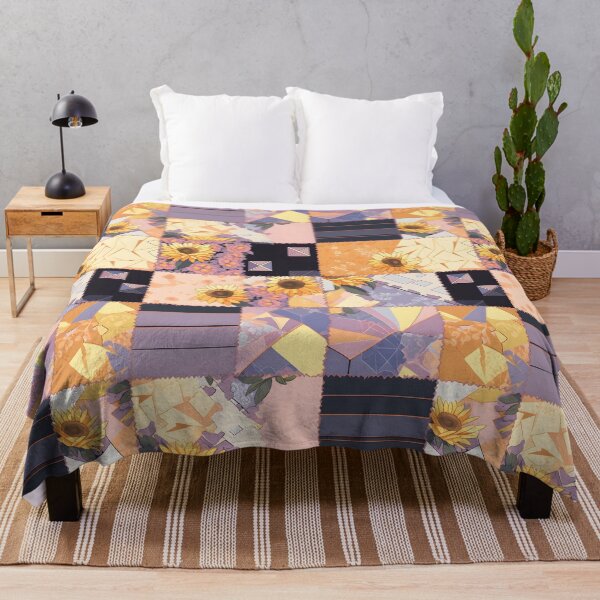 Aperçu de l'œuvre Autumn Radiance: Sunflower Patchwork créée et vendue par Cosmic-Canvases.