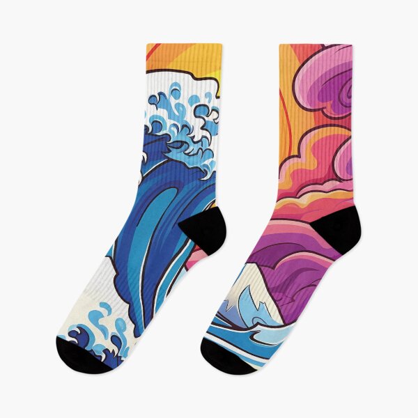 Item preview, Serene Seascape | Kawaii Ocean Waves with a Sunset Background | Tranquil Beach Art designed and sold by PopPopGfx.