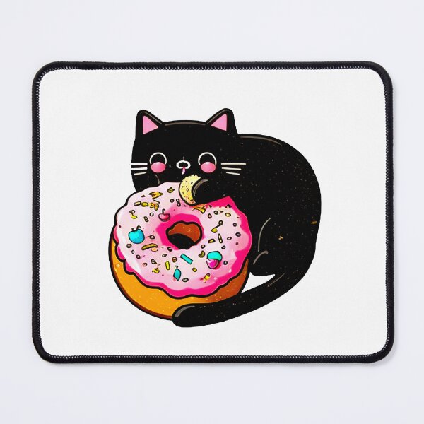 Item preview, Cute Cat Eating Donut designed and sold by khachiche.