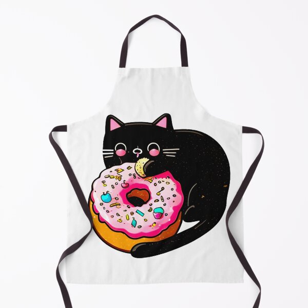 Item preview, Cute Cat Eating Donut designed and sold by khachiche.