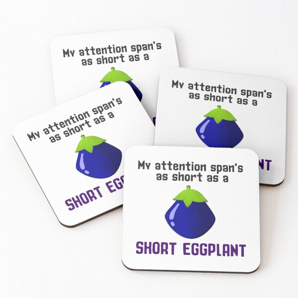 Item preview, My attention span's as short as a short eggplant sticker by DozyJov designed and sold by DozyJov.