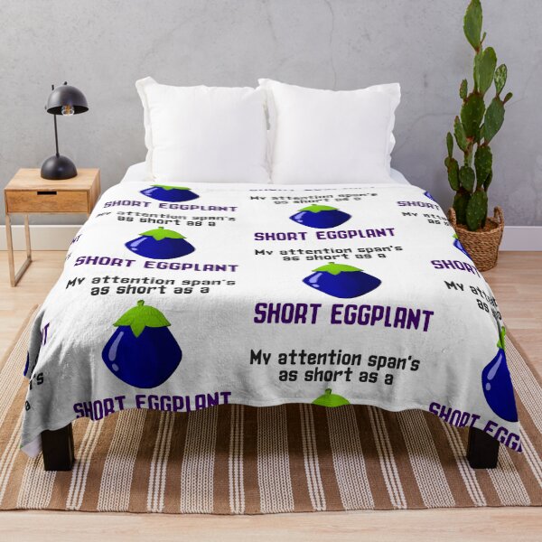 Item preview, My attention span's as short as a short eggplant sticker by DozyJov designed and sold by DozyJov.